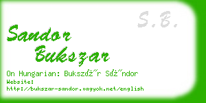 sandor bukszar business card